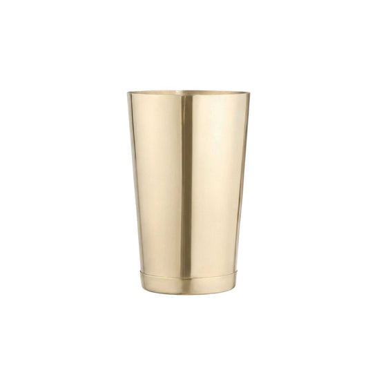 Bar Lux 16 oz Gold-Plated Stainless Steel Cocktail Shaker Tin - Weighted - 3 1/4" x 3 1/4" x 4" - 1 count box