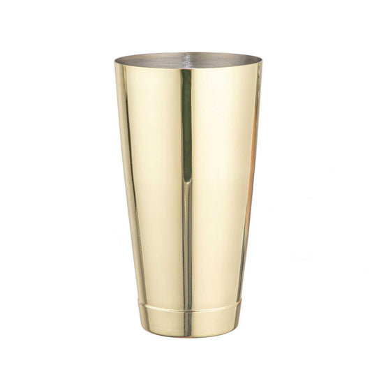 Bar Lux 24 oz Gold-Plated Stainless Steel Cocktail Shaker Tin - Weighted - 3 1/2" x 3 1/2" x 6 1/2" - 1 count box